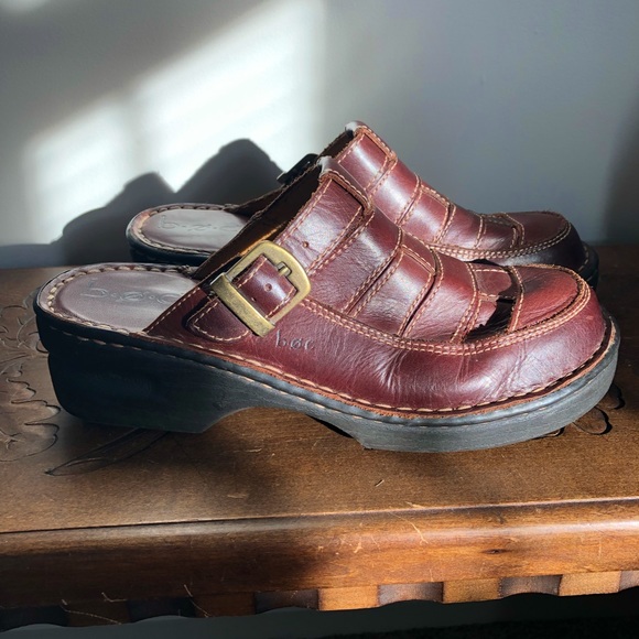 Shoes - 🎃BOC Leather Upper Woven Buckle Mules/Clogs/Slides/Slip-ons, Size 8/39